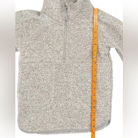 Old Navy Girls Loose Quarter-Zip Sweater-Knit Gray Pullover. 8. Youth Medium. - Picture 4 of 7